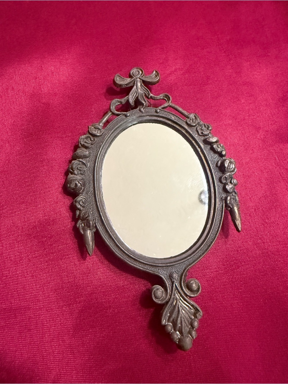 Small Vintage Ornate Oval Decorative Wall Mirror